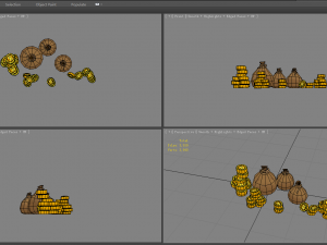 cartoon gold coins and money bag Modelo 3D