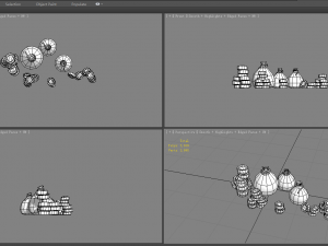 cartoon gold coins and money bag Modelo 3D