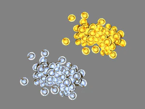 cartoon gold and silver coins 3D Model
