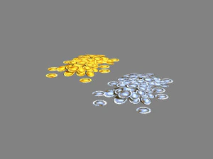 cartoon gold and silver coins 3D Model