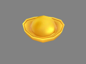 cartoon chinese gold ingot - gold coin bullion 3D 模型