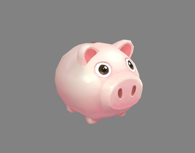 cartoon piggy bank - pink 3D 模型 .c4d .max .obj .3ds .fbx .stl .blend 