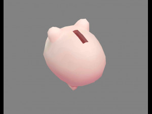 cartoon piggy bank - pink 3D 模型