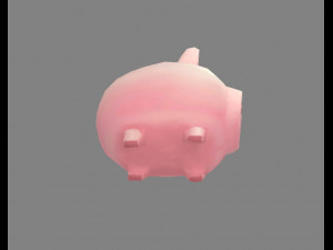 cartoon piggy bank - pink 3D 模型