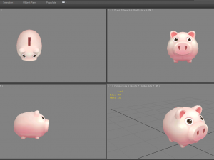 cartoon piggy bank - pink 3D 模型