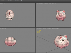 cartoon piggy bank - pink 3D 模型
