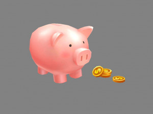 cartoon piggy bank 3D Model
