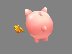 cartoon piggy bank Modelo 3D