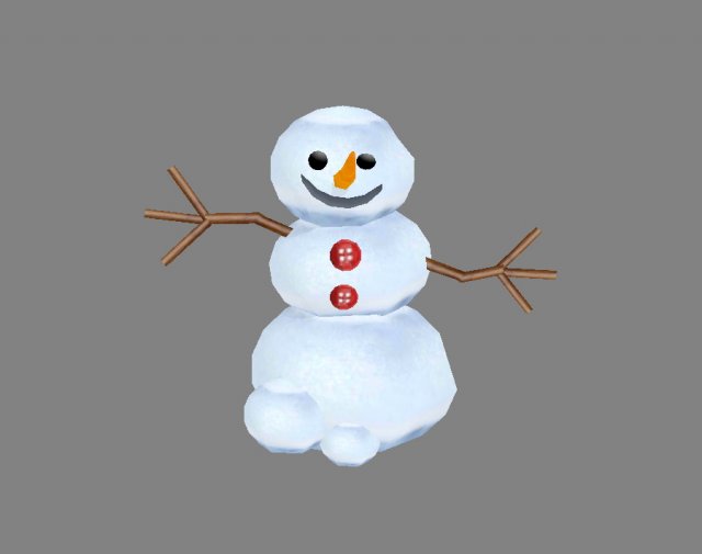cartoon snowman 3D Модель .c4d .max .obj .3ds .fbx .stl .blend 