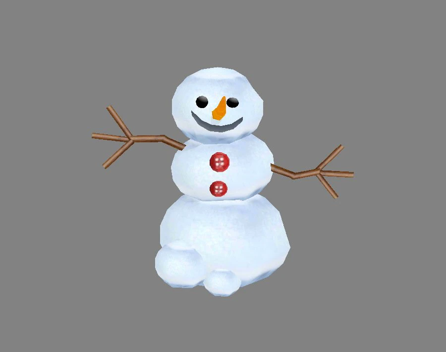 cartoon snowman 3D Model .c4d .max .obj .3ds .fbx .stl .blend