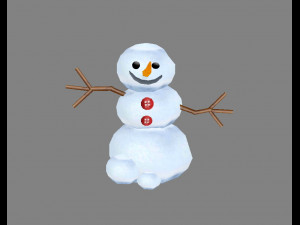 cartoon snowman 3Dモデル