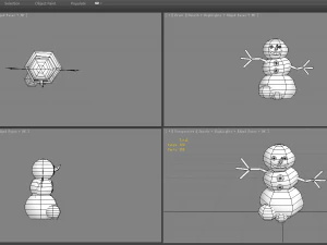 cartoon snowman 3D Model