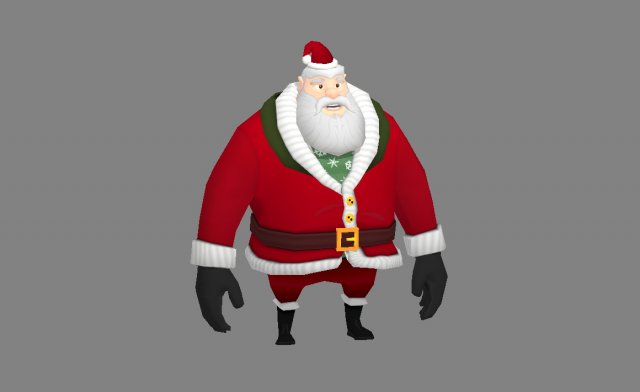 cartoon santa claus 3D Model .c4d .max .obj .3ds .fbx .stl .blend 