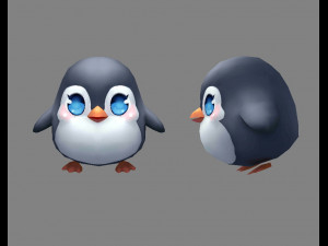 cartoon baby penguin - male - lovely Modèle 3D