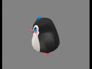 cartoon baby penguin - female - lovely 3D Model