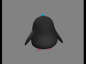cartoon baby penguin - female - lovely 3D Model