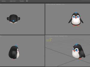 cartoon baby penguin - female - lovely 3D Model
