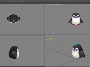 cartoon baby penguin - female - lovely 3D Model