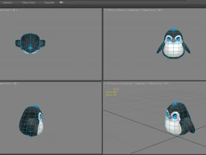 cartoon baby penguin - female - lovely 3D Model