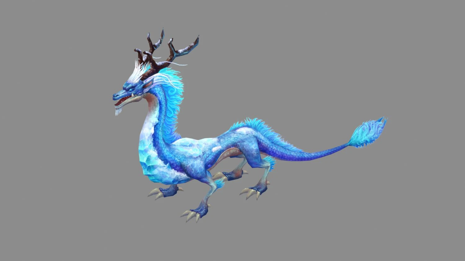 ice dragon - chinese dragon 3D Model .c4d .max .obj .3ds .fbx .stl .blend 