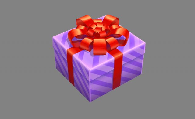 cartoon purple gift box 3D 模型 .c4d .max .obj .3ds .fbx .stl .blend 
