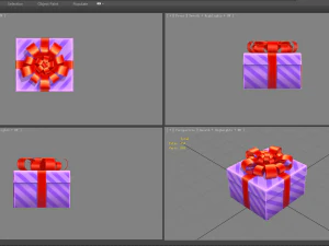 cartoon purple gift box 3D Model