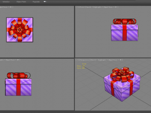 cartoon purple gift box 3D 模型