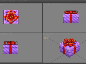 cartoon purple gift box 3D Model