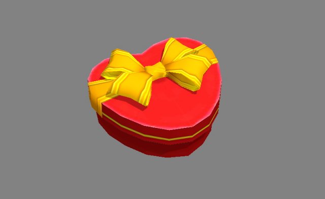cartoon red heart-shaped gift box 3D Model .c4d .max .obj .3ds .fbx .stl .blend 