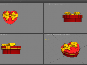 cartoon red heart-shaped gift box 3D Model