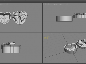 cartoon red heart-shaped gift box 3D Model