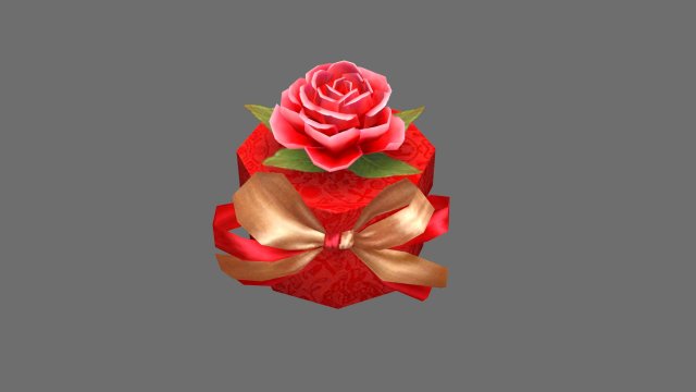 cartoon wedding gift box - candy box - red round gift box 3D Model .c4d .max .obj .3ds .fbx .stl .blend 