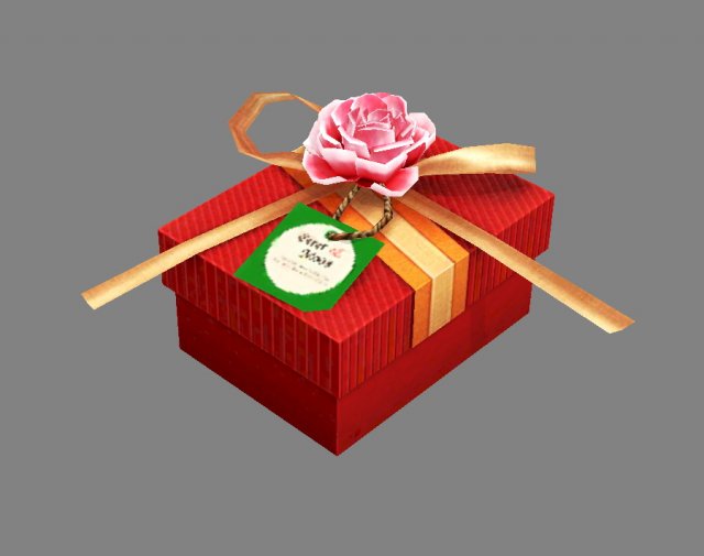 cartoon wedding gift box - candy box - red square gift box 3D Модель .c4d .max .obj .3ds .fbx .stl .blend 