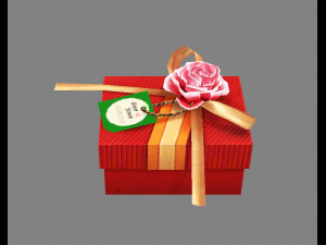 cartoon wedding gift box - candy box - red square gift box 3D Модель