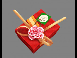 cartoon wedding gift box - candy box - red square gift box 3D Модель
