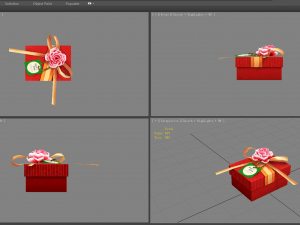 cartoon wedding gift box - candy box - red square gift box 3D Модель
