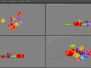 a pile of cartoon gift boxes - love gift - square gift box 3D Model