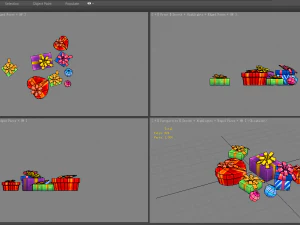 a pile of cartoon gift boxes - love gift - square gift box 3D Model