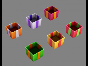 cartoon colorful gift box - square gift box 3D Model