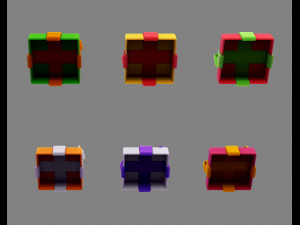 cartoon colorful gift box - square gift box 3D Model
