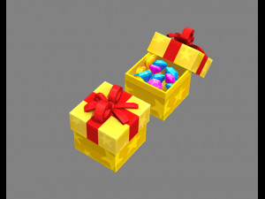 cartoon diamond gift box - gem gift box 3D Model