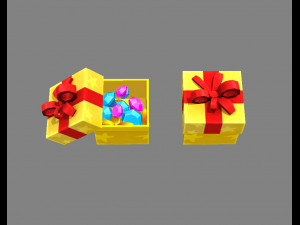 cartoon diamond gift box - gem gift box 3D Model