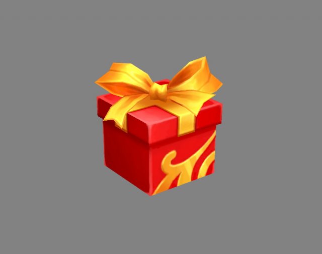 cartoon red square gift box 3D Model .c4d .max .obj .3ds .fbx .stl .blend 