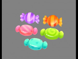 cartoon candies Model 3D