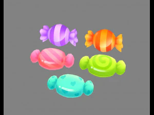 caramelle dei cartoni animati Modello 3D