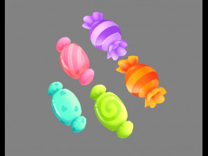 cartoon candies 3D Model