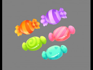 cartoon candies 3D Model