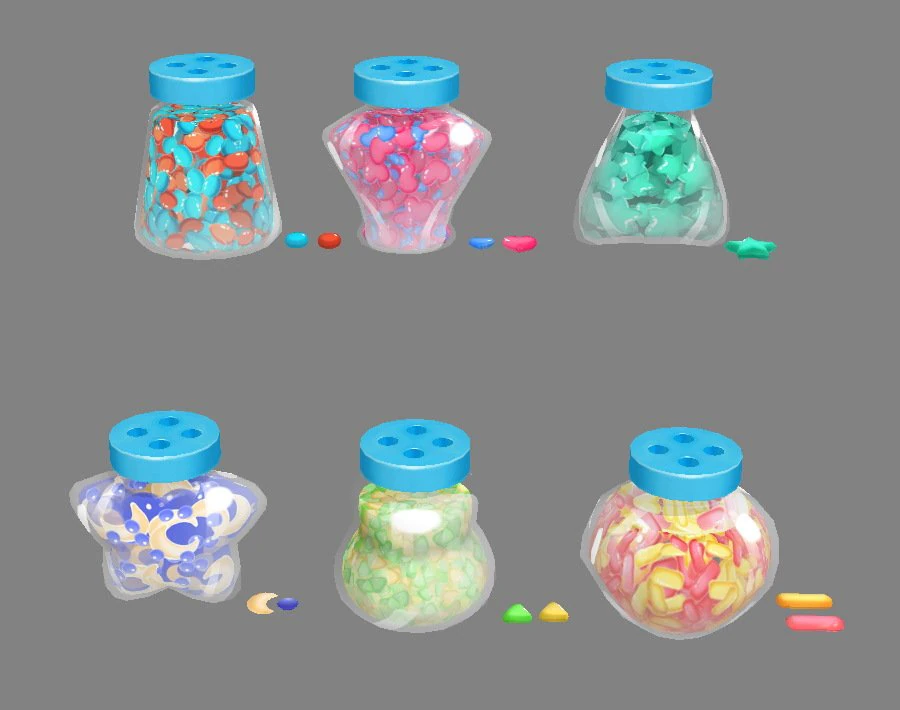 cartoon candies - glass jar - sweets 3D Model .c4d .max .obj .3ds .fbx .stl .blend 