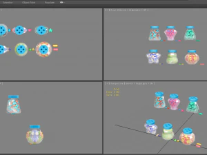 cartoon candies - glass jar - sweets 3D Model