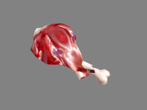 cartoon beef - pork - lamb - fresh meat ingredients 3D Model